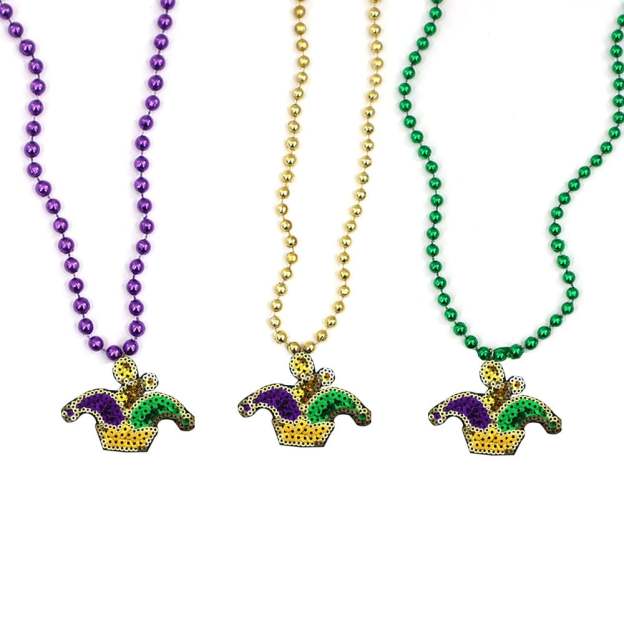 Unisex Mardi Gras Clown Necklace ( Contains 3 )-POIULTD