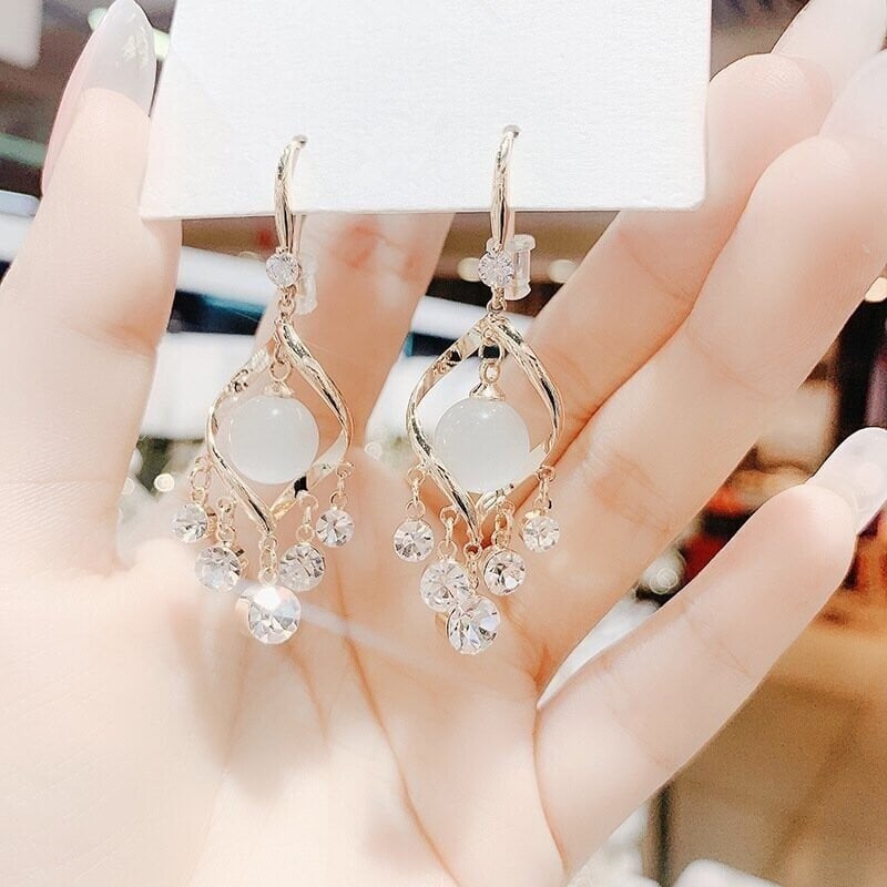 Super glitter tassel earrings-POIULTD