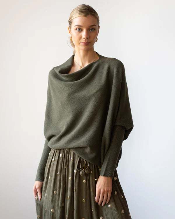 Asymmetric Draped Jumper-POIULTD