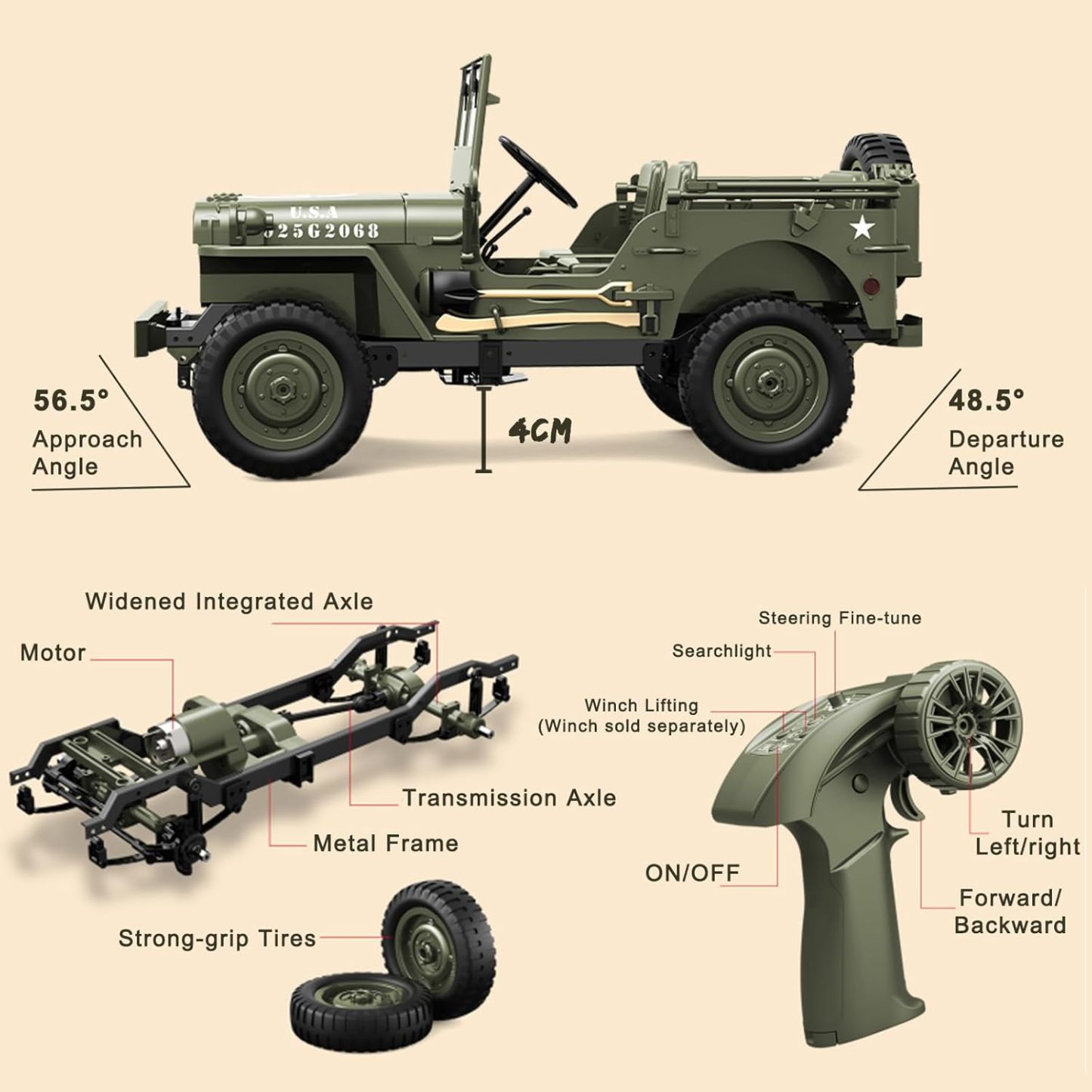 [Official Brand  Store]🚗1941 MB 1:16 Scale Crawler RTR