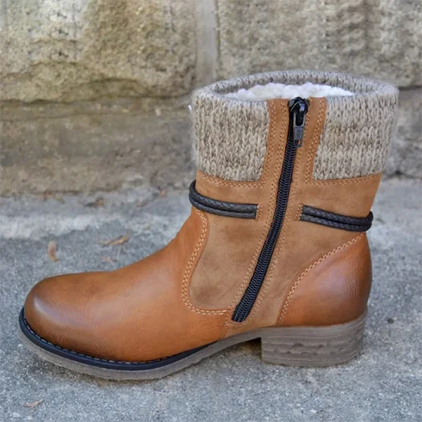 🔥Last Day Promotion 50% OFF - Women's Casual Vintage Leather Zip Boots