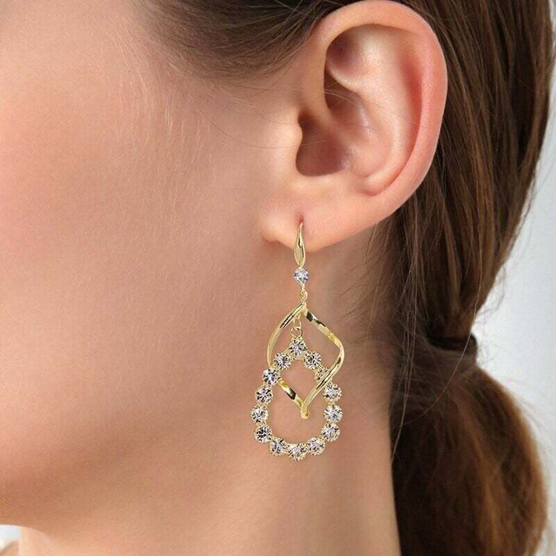 Water Drop Tassel Earrings-POIULTD