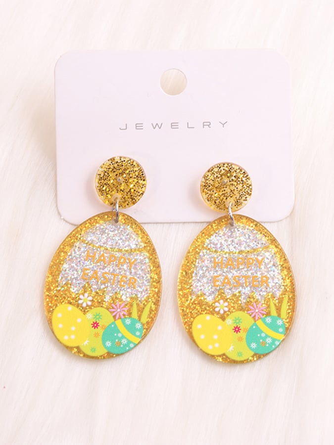 Women's Easter Colorful Bunny Acrylic Drop Earrings-POIULTD