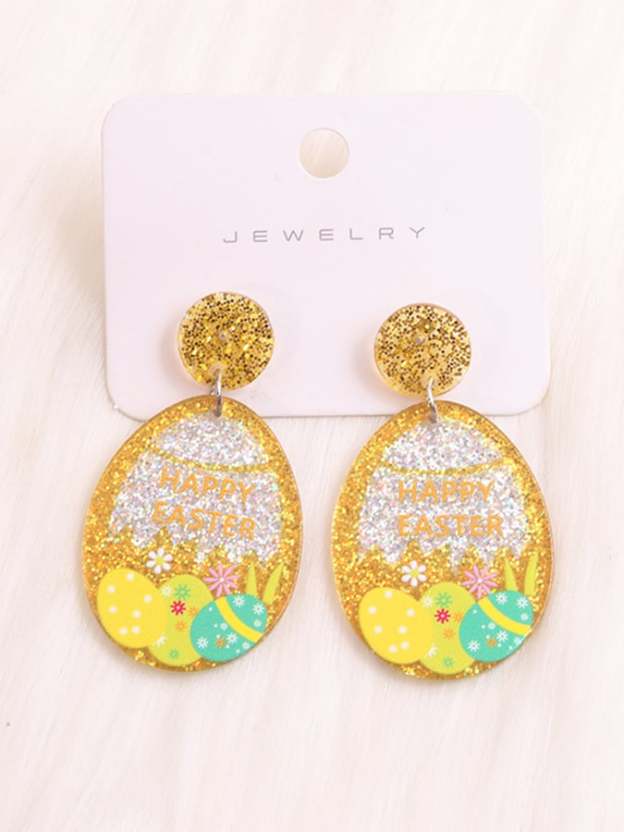 Women's Easter Colorful Bunny Acrylic Drop Earrings-POIULTD
