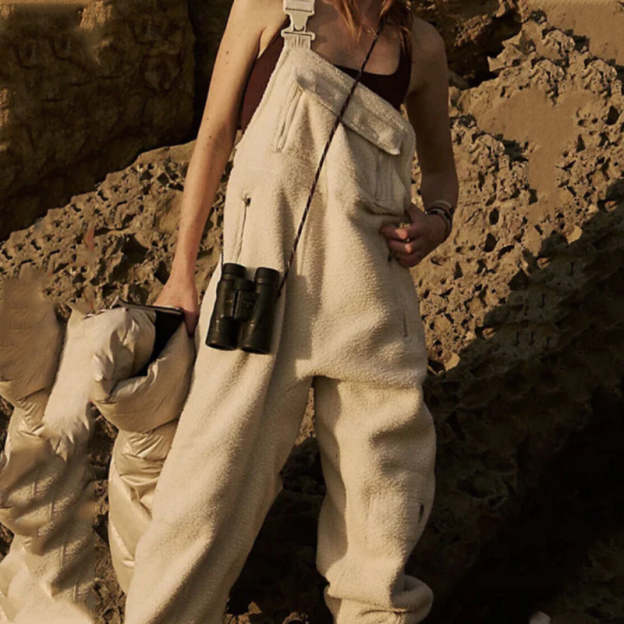 Women's Fleece Warm Loose Casual Jumpsuits-POIULTD