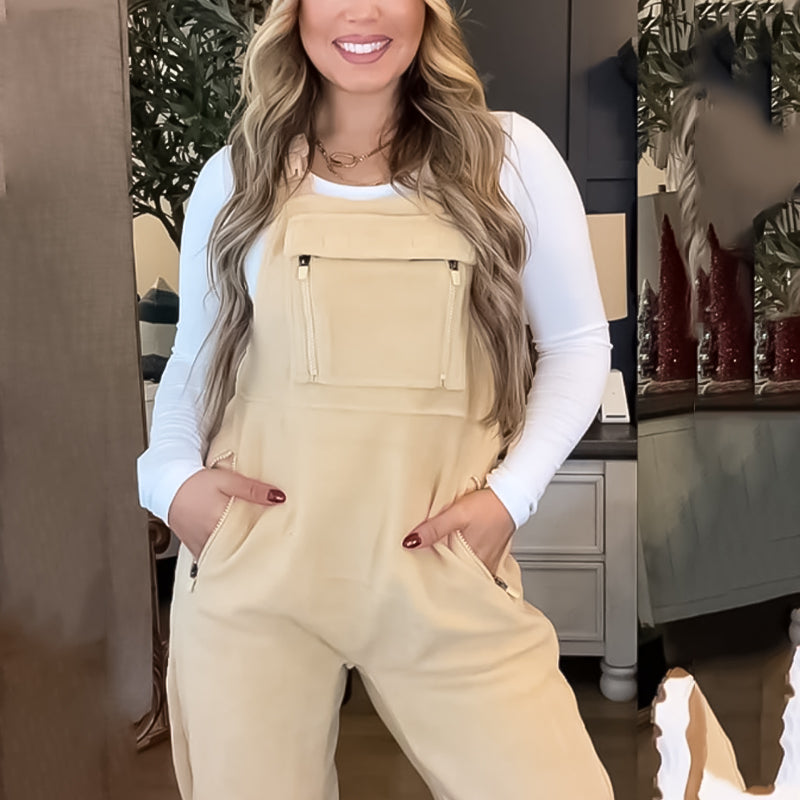 Women's Fleece Warm Loose Casual Jumpsuits-POIULTD