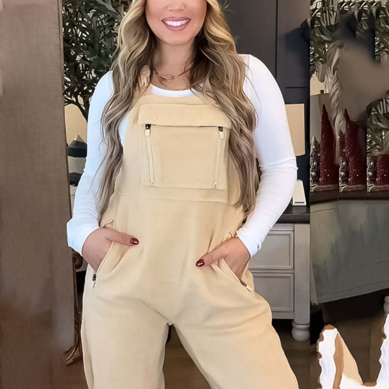 Women's Fleece Warm Loose Casual Jumpsuits-POIULTD