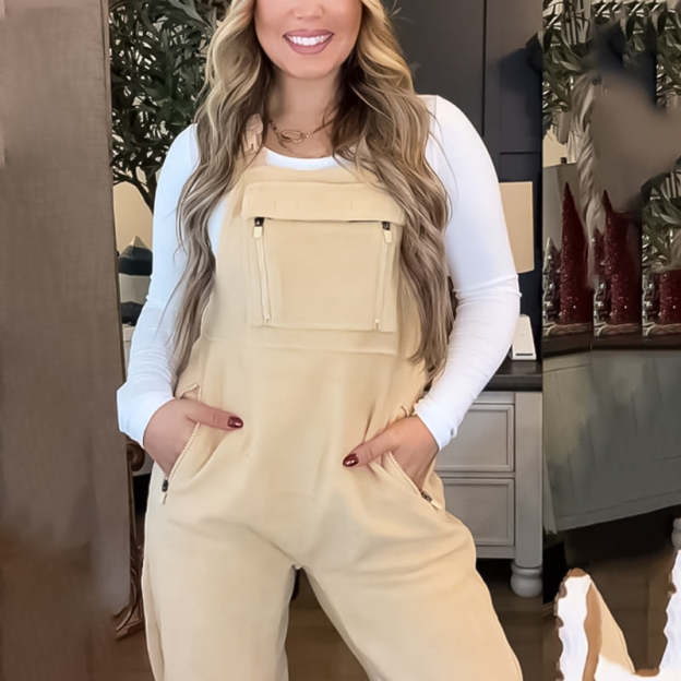 Women's Fleece Warm Loose Casual Jumpsuits-POIULTD