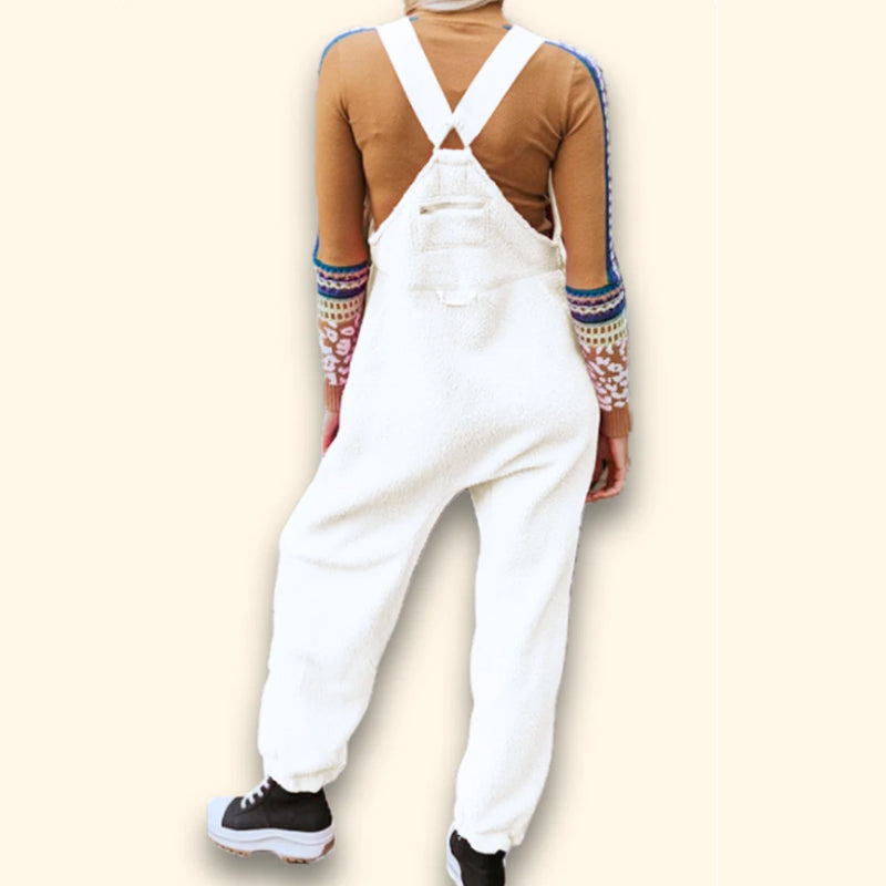 Women's Fleece Warm Loose Casual Jumpsuits-POIULTD