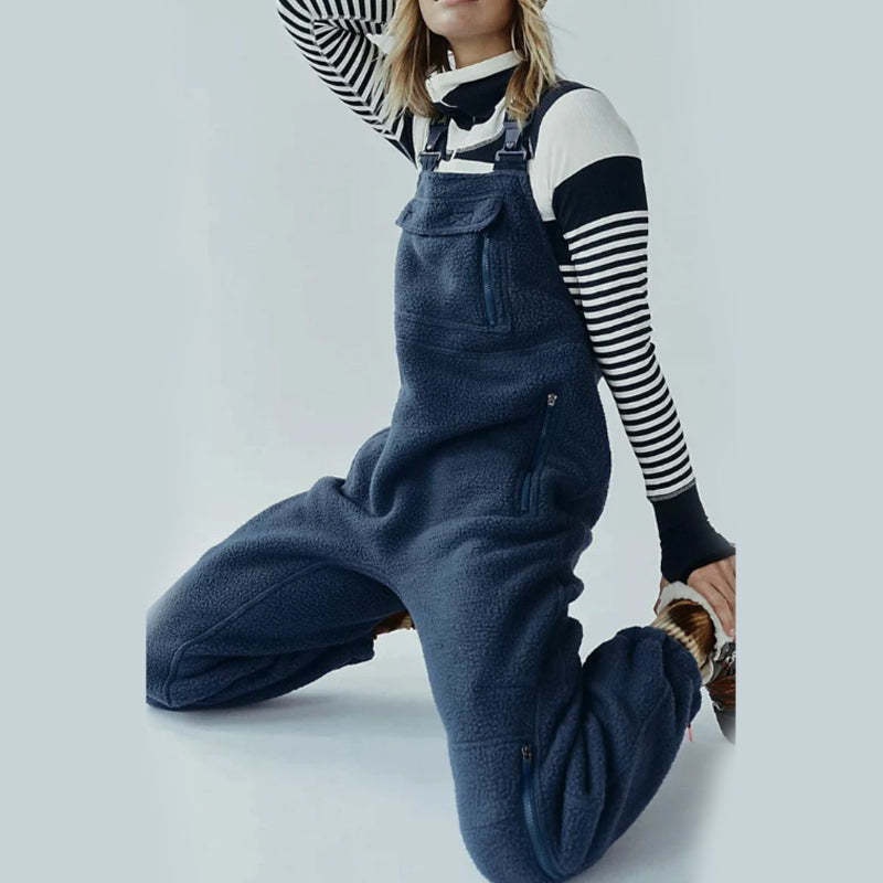 Women's Fleece Warm Loose Casual Jumpsuits-POIULTD