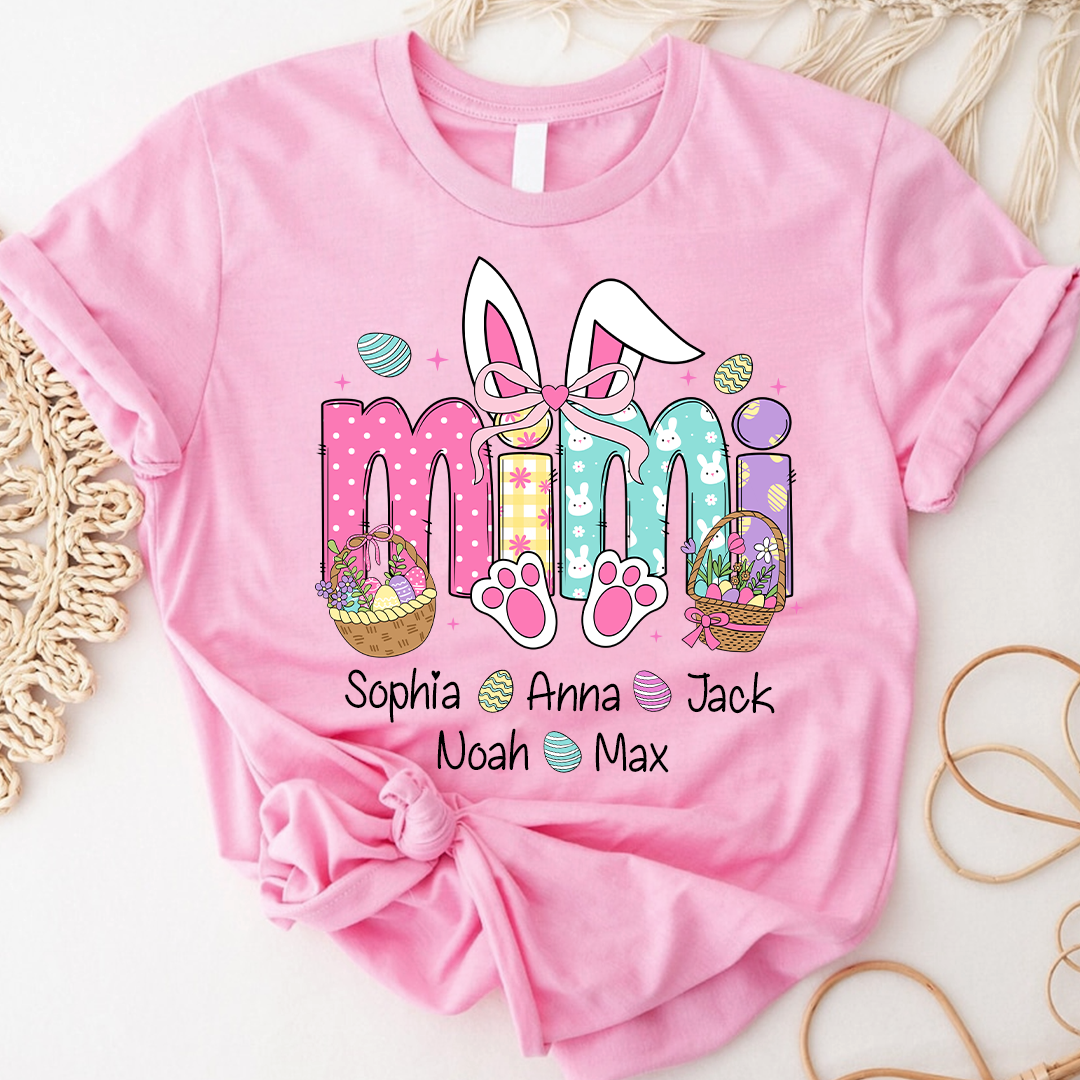 Easter Bunny Coquette Bow Gift For Family, Custom Grandma And Kids-POIULTD
