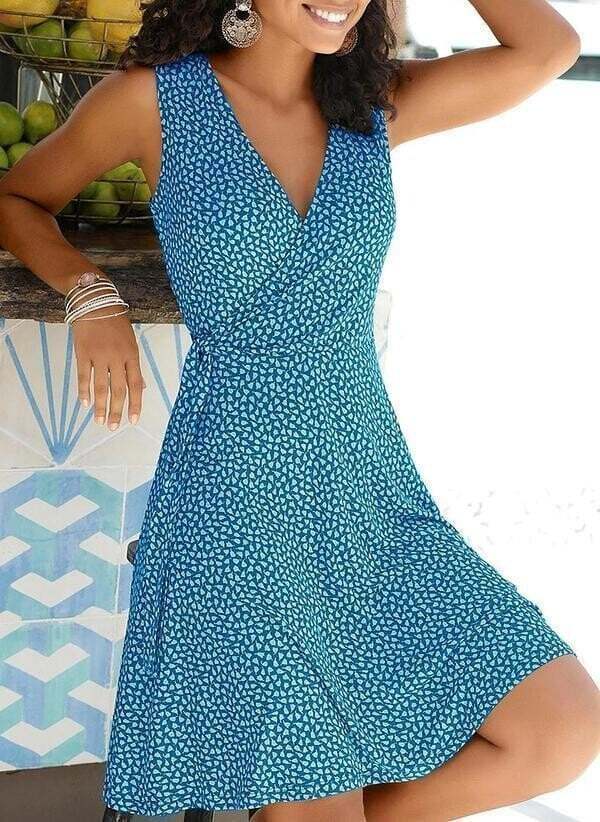 Print Sleeveless A-line Knee Length Casual/Vacation Dresses (🔥BUY 2 FREE SHIPPING🔥)-POIULTD