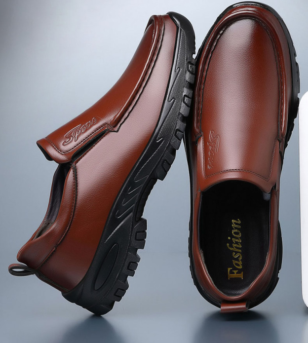 MEN'S EXTENDED WIDTH FOOT AND HEEL COMFORTABLE PLATFORM CASUAL SHOES-POIULTD
