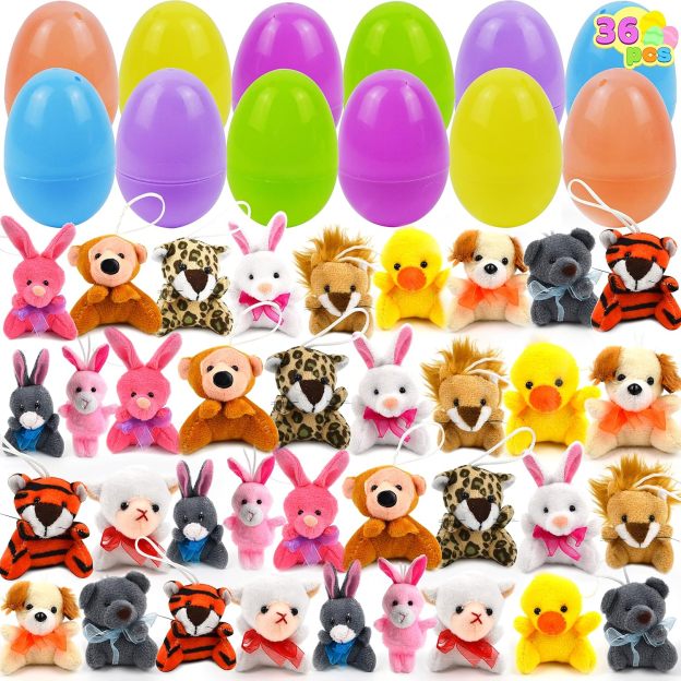 🔥LAST DAY 49% OFF-12/24/36 Pcs Prefilled Easter Eggs, Filled with Plush Animal Toys