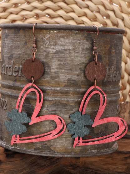 Women's Valentine's Day Hollow Heart Design Versatile Fashionable Earrings-POIULTD