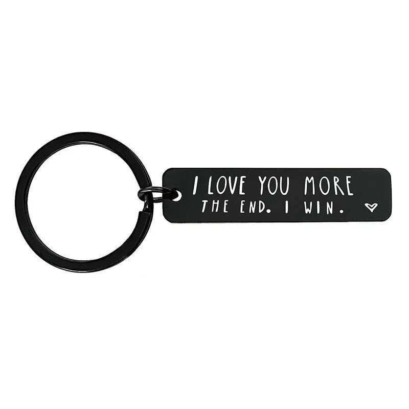 "I Love You More The End I Win"Funny Birthday Keychain-- A personalised gift for him/her-POIULTD