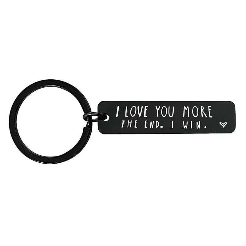 "I Love You More The End I Win"Funny Birthday Keychain-- A personalised gift for him/her-POIULTD