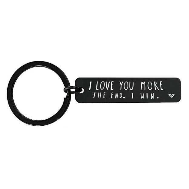"I Love You More The End I Win"Funny Birthday Keychain-- A personalised gift for him/her-POIULTD