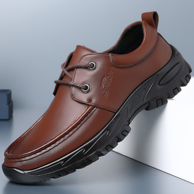 MEN'S EXTENDED WIDTH FOOT AND HEEL COMFORTABLE PLATFORM CASUAL SHOES-POIULTD