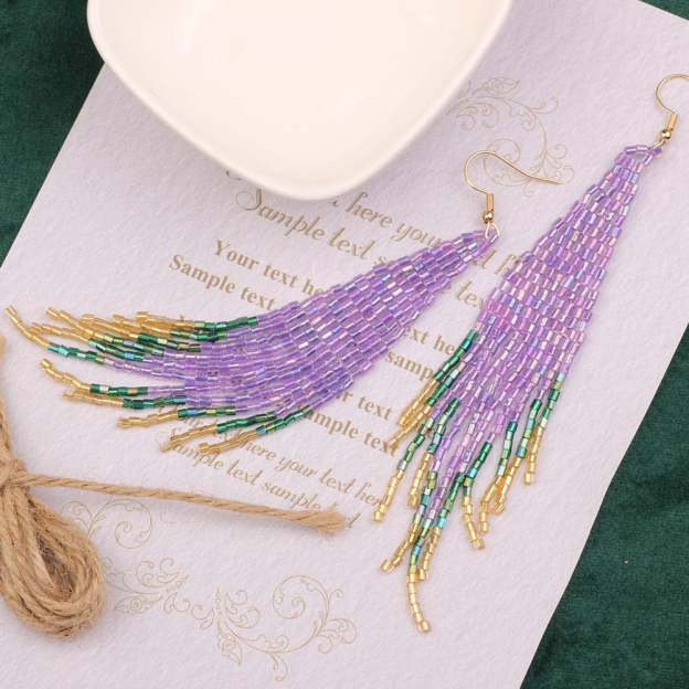 Mardi Gras Tassel Earrings-POIULTD