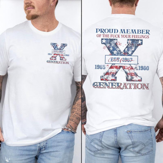 Custom Gen X American Flag T-Shirt-POIULTD