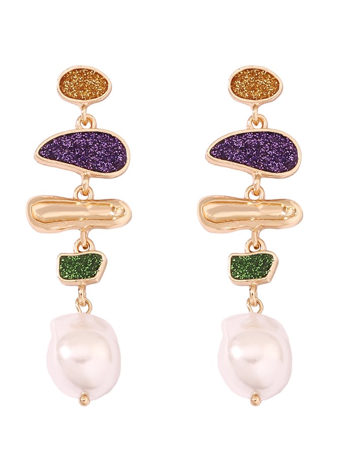 Ladies Carnival Pearl Fashionable Versatile Temperament Light Luxury Earrings-POIULTD