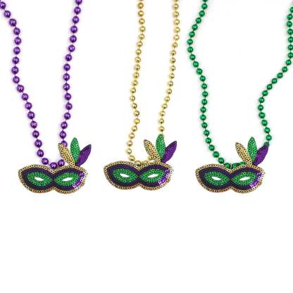 Unisex Mardi Gras Crawfish Mask Necklace ( Contains 3 )-POIULTD