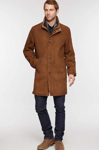 Men's mid-length loose woolen overcoat-POIULTD