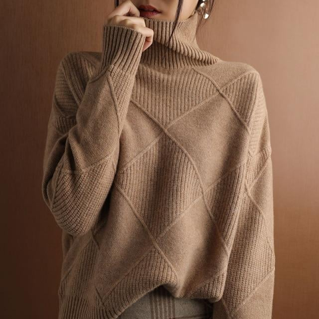 ☃️ ❄️ Hot Sale 49% OFF 🔥 Loose Cashmere Turtleneck Sweater Cardigan