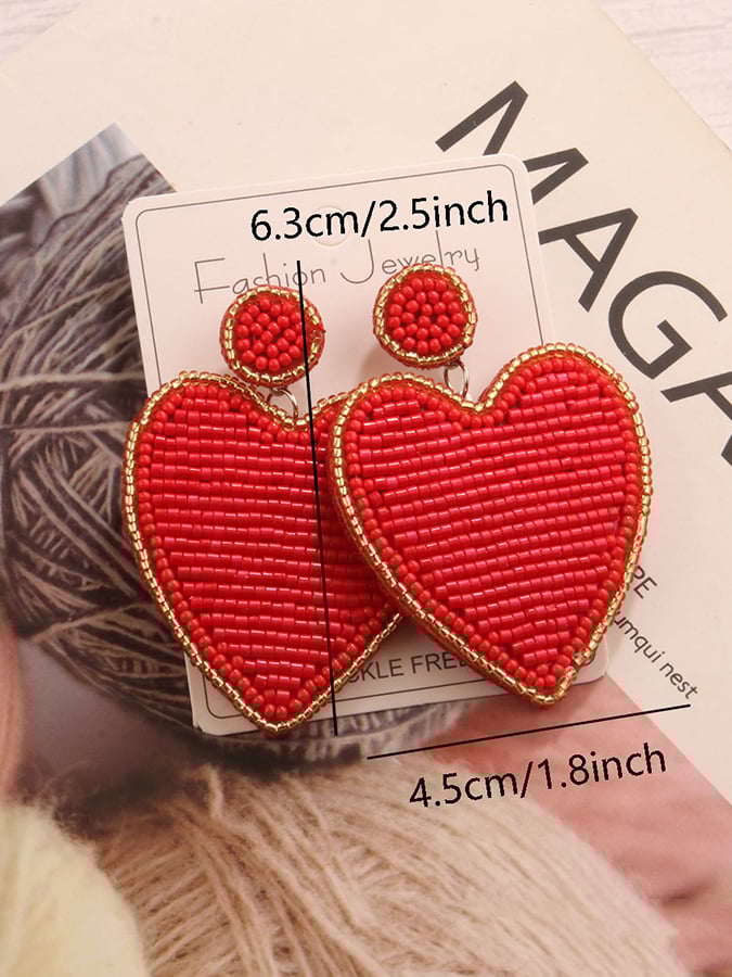 Women's Valentine's Day Heart Fashion Earrings-POIULTD