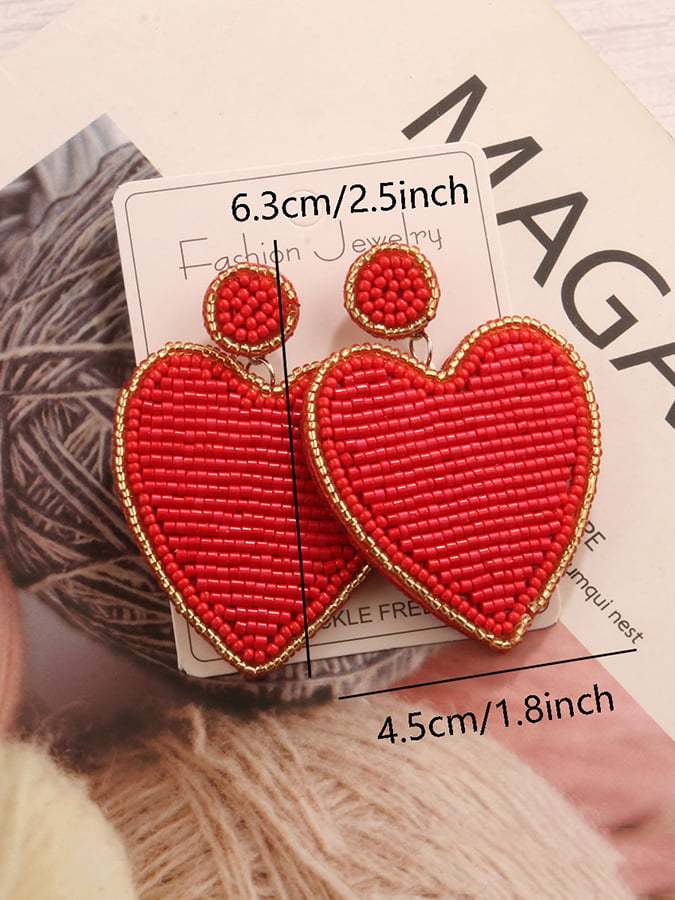 Women's Valentine's Day Heart Fashion Earrings-POIULTD