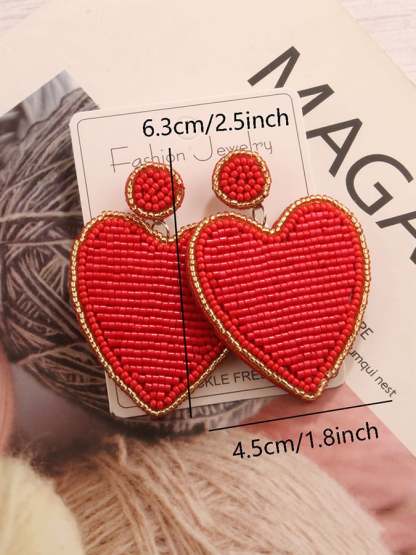 Women's Valentine's Day Heart Fashion Earrings-POIULTD