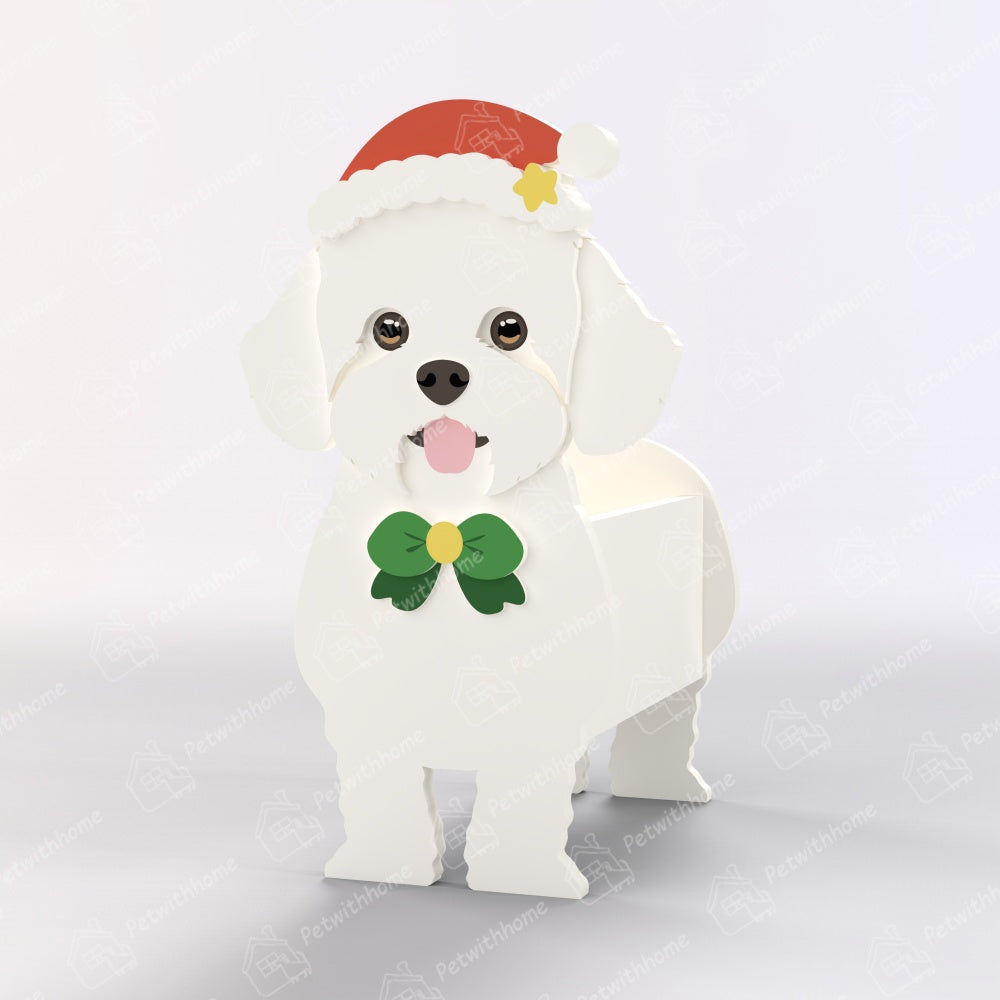 Bichon Frise Christmas Planter-POIULTD