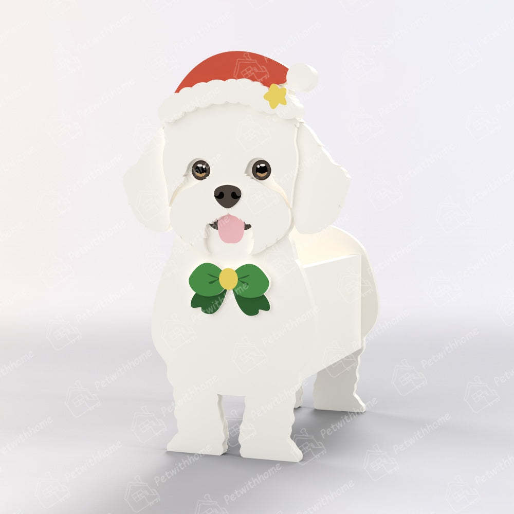 Bichon Frise Christmas Planter-POIULTD