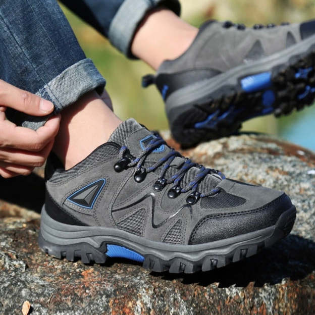 Men's Outdoor Lightweight Breathable Orthopedic Hiking Shoes Comfortable Trekking Work Shoes For All Season-POIULTD