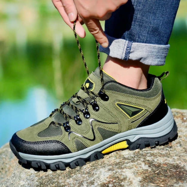 Men's Outdoor Lightweight Breathable Orthopedic Hiking Shoes Comfortable Trekking Work Shoes For All Season-POIULTD