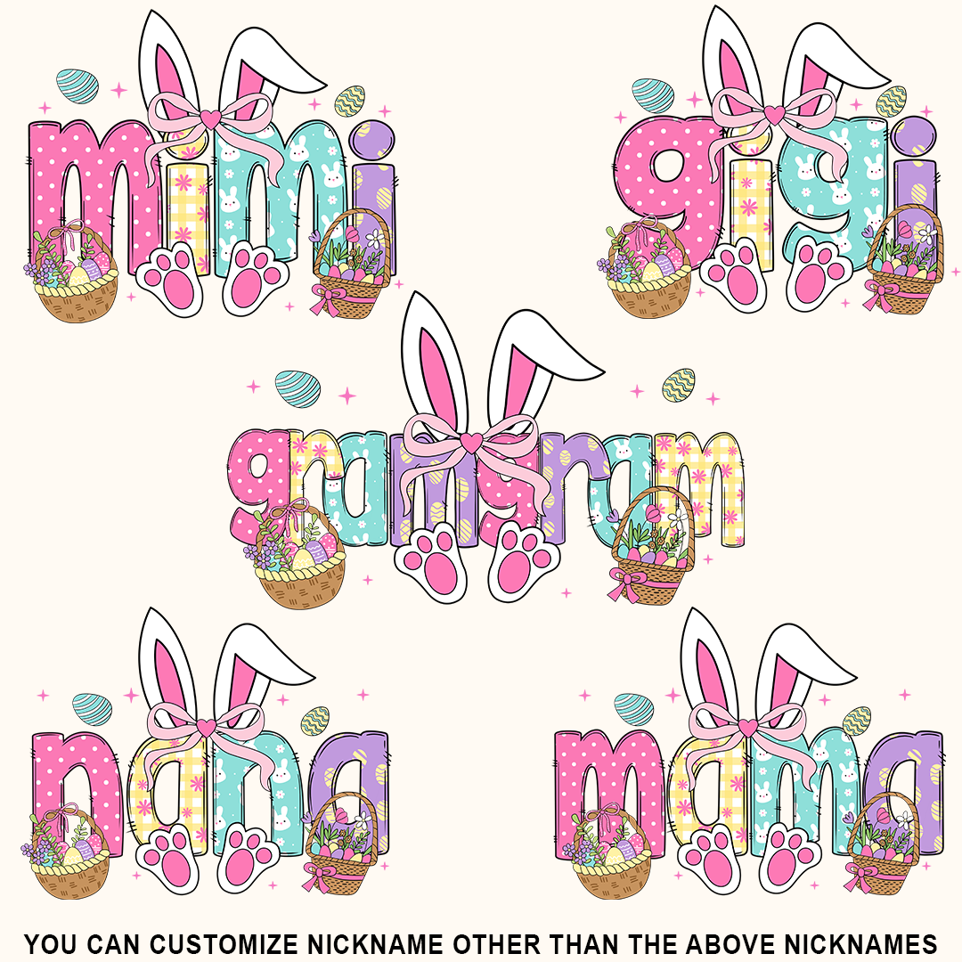 Easter Bunny Coquette Bow Gift For Family, Custom Grandma And Kids-POIULTD