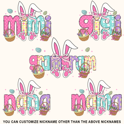 Easter Bunny Coquette Bow Gift For Family, Custom Grandma And Kids-POIULTD
