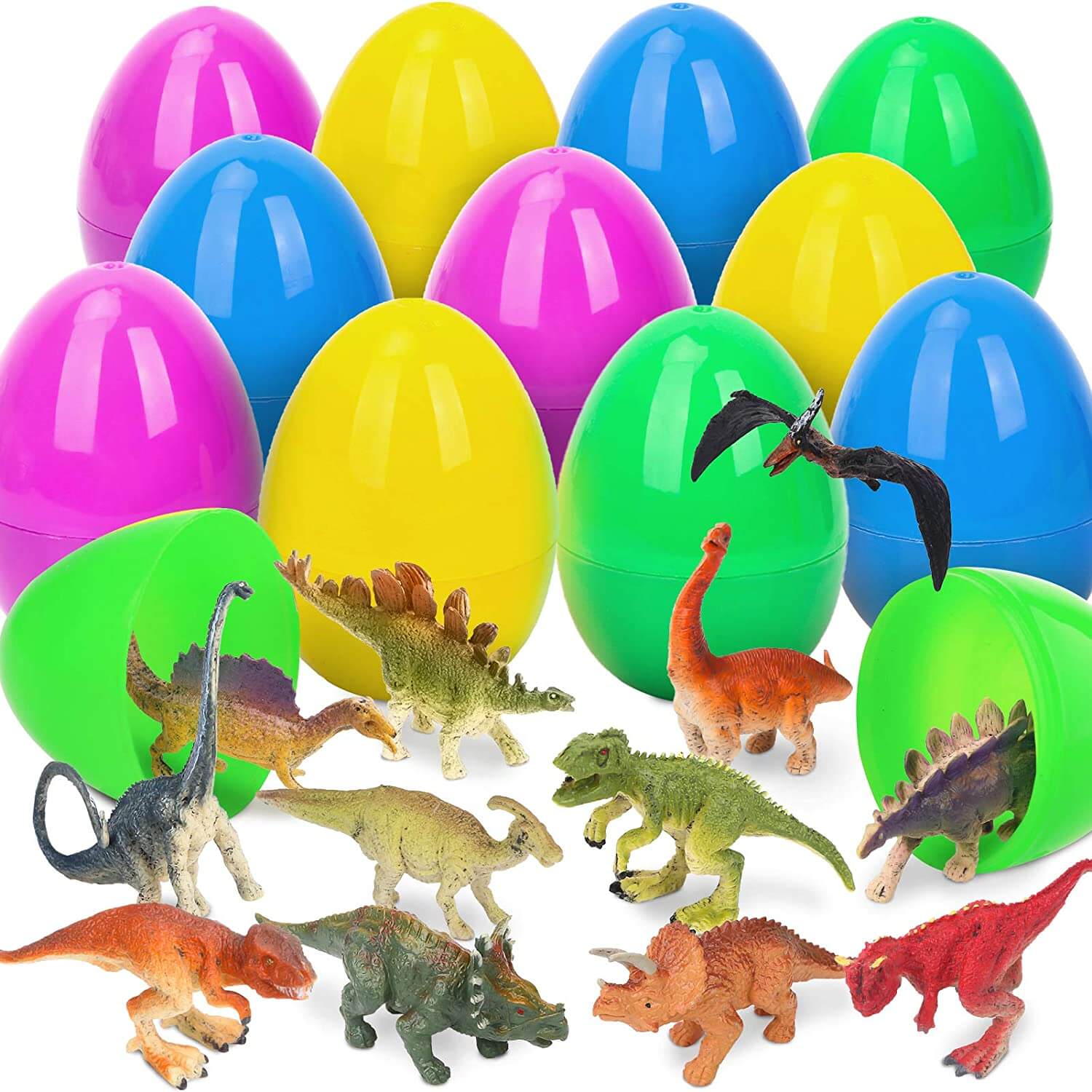 Prefilled Easter Eggs With Pullback Construction Vehicles, Cute Animals, Dinosaurs, Jewelry pieces and Adorable Bunny-POIULTD