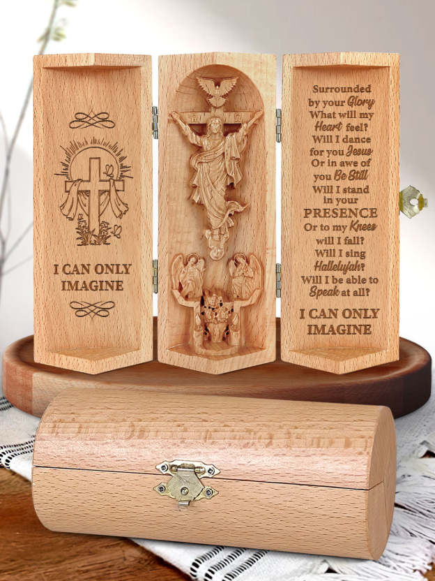 I Can Only Imagine - Openable Wooden Cylinder Sculpture of Jesus Christ
