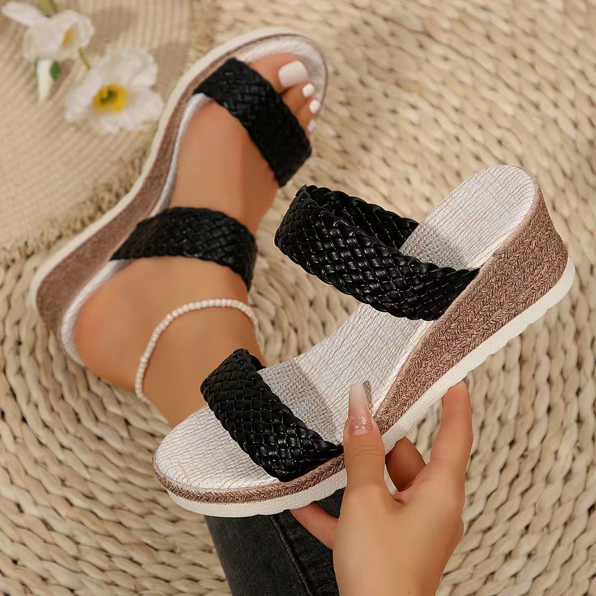 Sandals Slip on Shoes Women-POIULTD