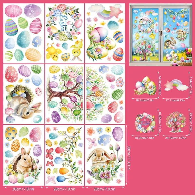 Easter Bunny Egg Wall Stickers  