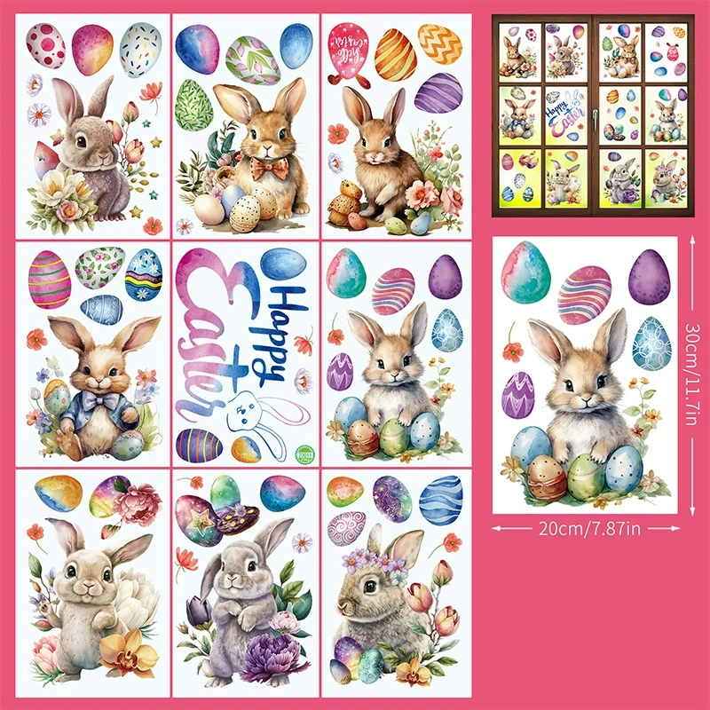 Easter Bunny Egg Wall Stickers  