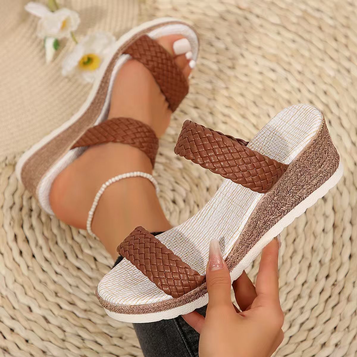 Sandals Slip on Shoes Women-POIULTD