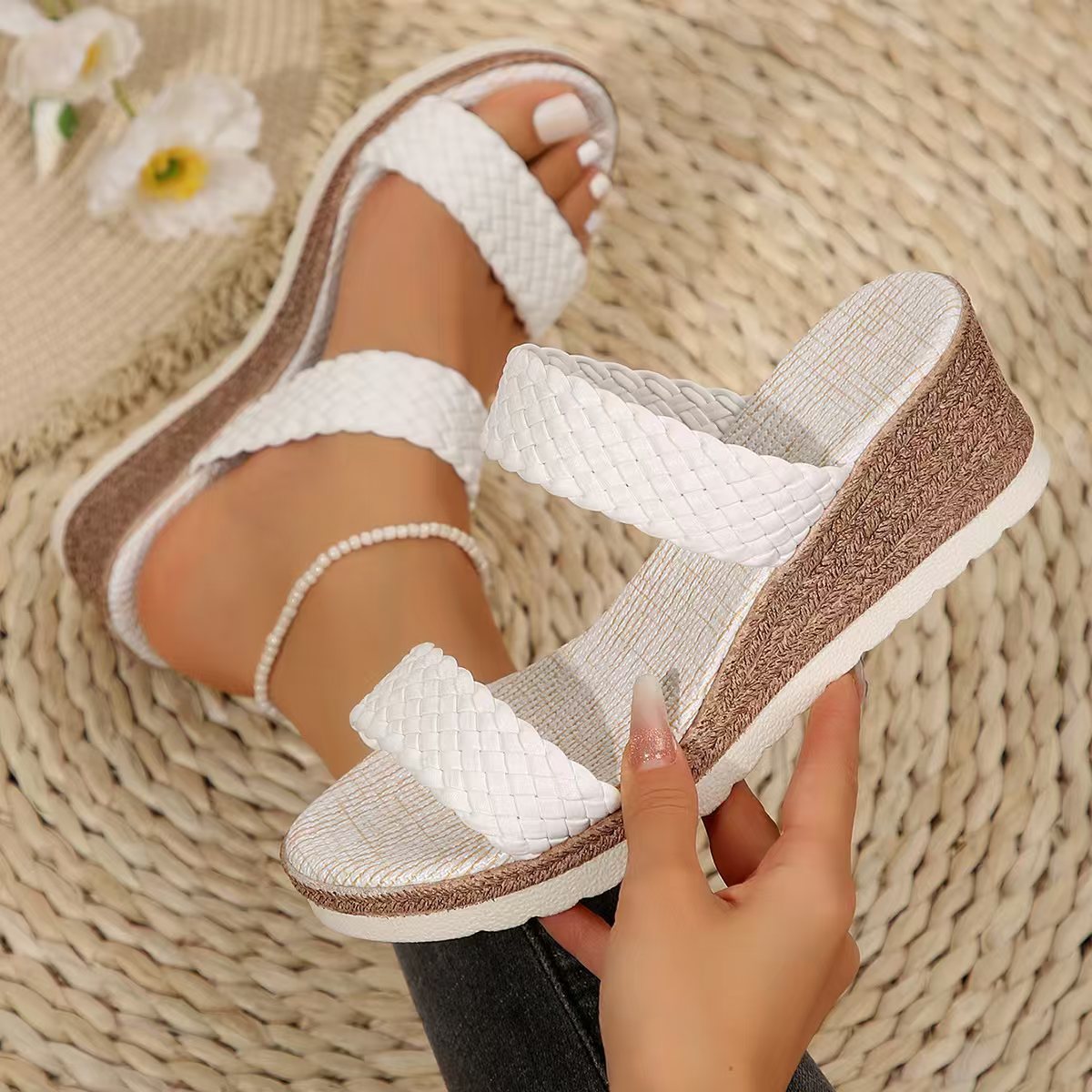 Sandals Slip on Shoes Women-POIULTD