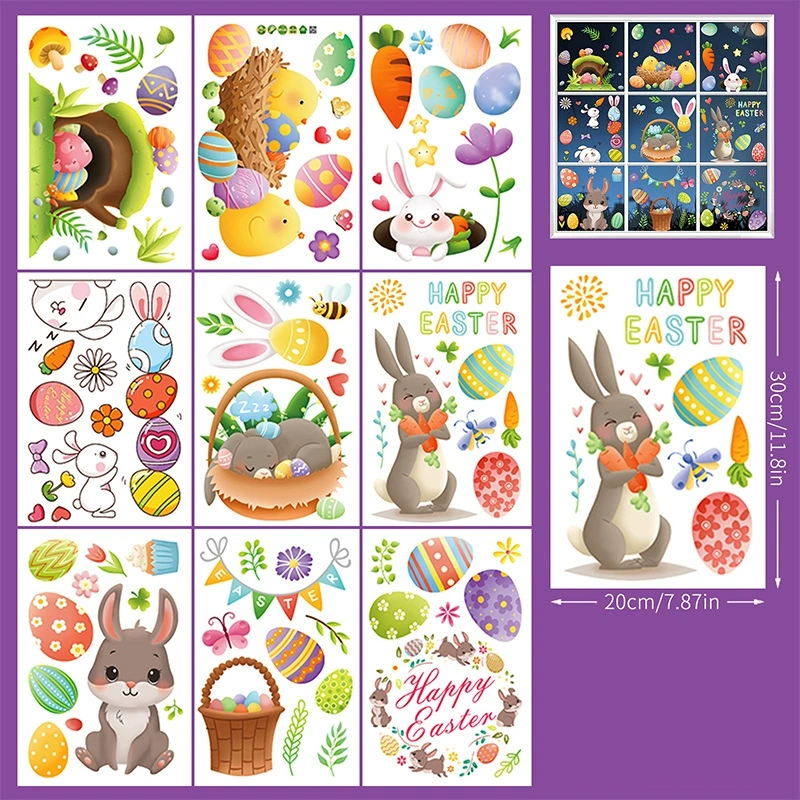 Easter Bunny Egg Wall Stickers  
