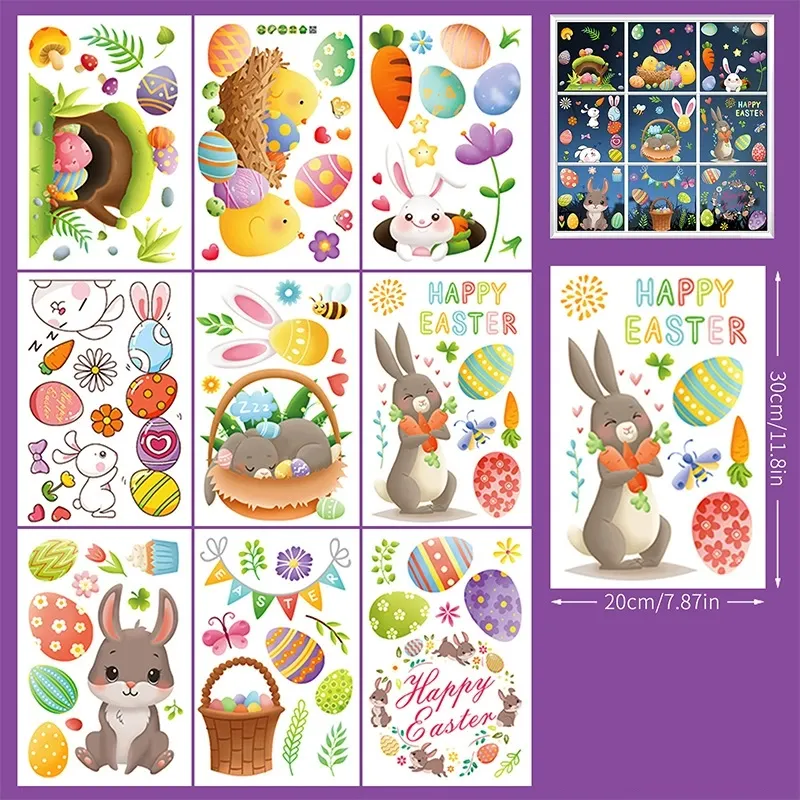 Easter Bunny Egg Wall Stickers  