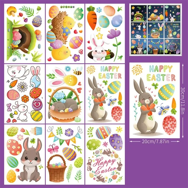 Easter Bunny Egg Wall Stickers  