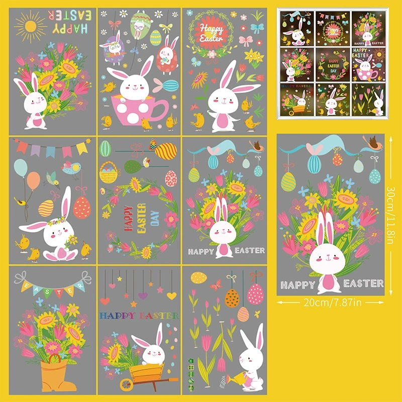 Easter Bunny Egg Wall Stickers  
