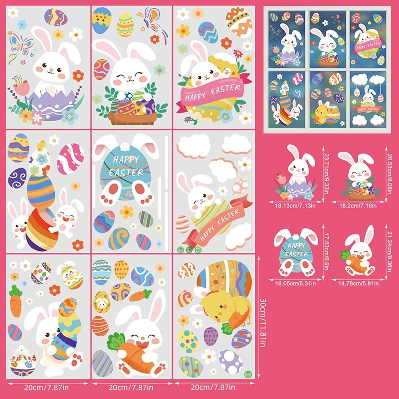 Easter Bunny Egg Wall Stickers  